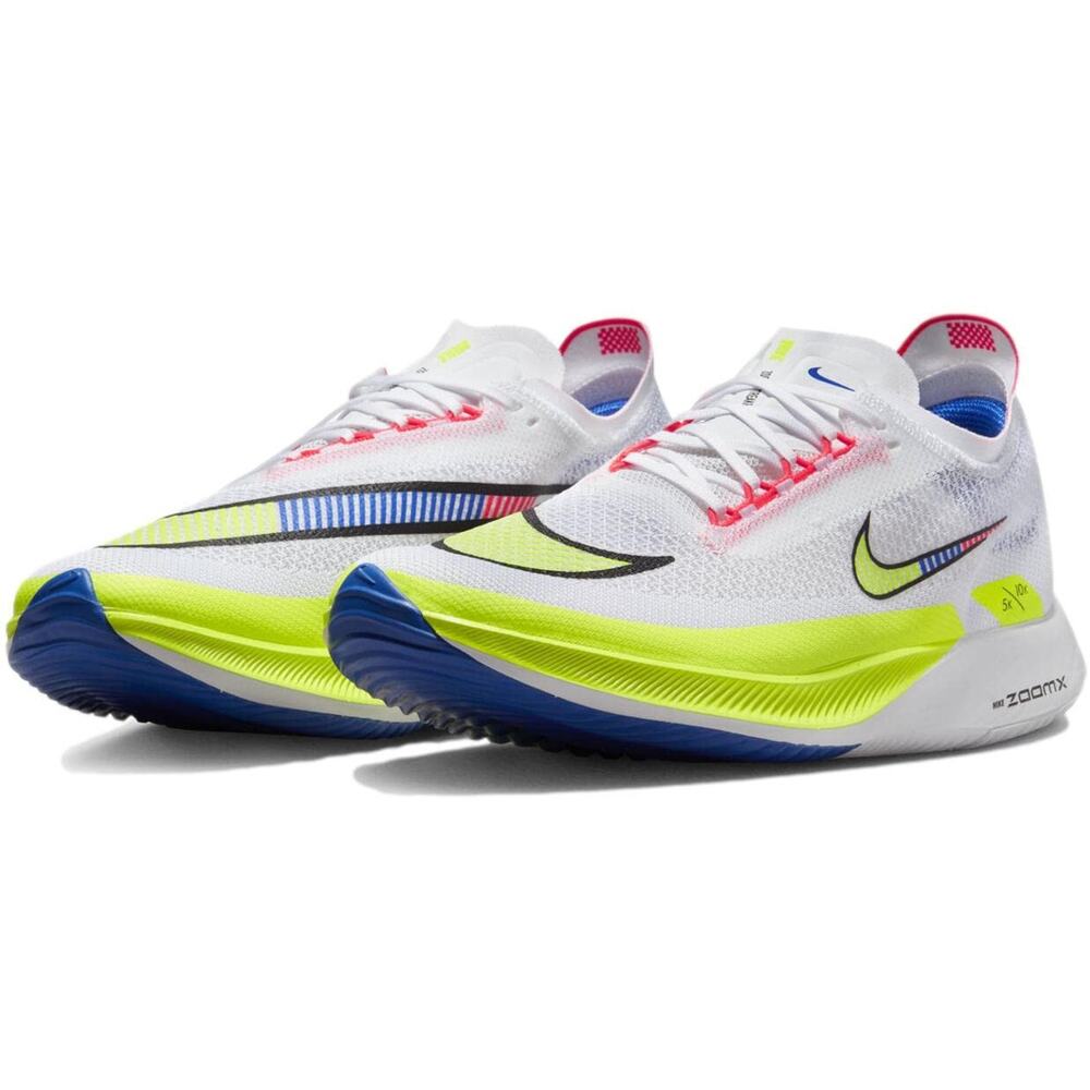 Nike ZoomX Streakfly Running Shoes White/Black-Volt-Racer Blue 8.5 Men/10 Wmn